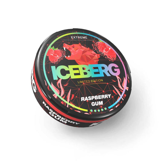 Iceberg Limited Edition Raspberry gum Nicotine Pouches, Snus 150mg